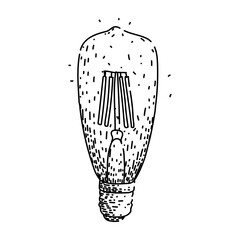 filament bulb vintage sketch hand drawn vector