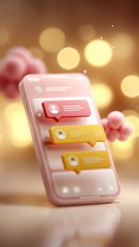 Colorful chat bubbles float above a flat taskboard design, highlighting an AI-driven approach to organizing tasks. The blurred background creates a modern, minimalistic atmosphere