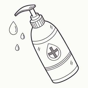 hand sanitizer bottle dispensing drops clip art preview