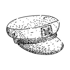 nautical sailor captain hat sketch hand drawn vector
