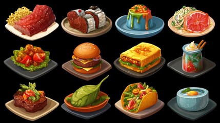 Global Cuisine: Delicious Food Illustrations