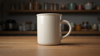 Fototapeta premium Empty Cream-Colored Mug 