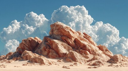 Desert mountain under dramatic sky