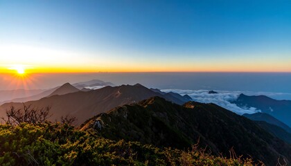 Obraz premium Mountain Sunrise Panorama