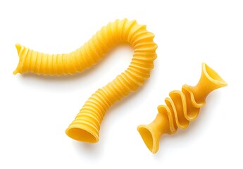 Naklejka premium Close-up of Two Pieces of Gomiti Pasta