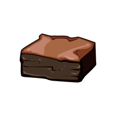 fudgy brownie cartoon vector illustration