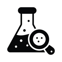 A premium glyph icon of scientific sample research