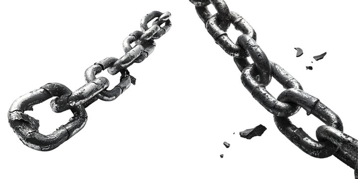 Broken Metal Chain isolated on transparent background