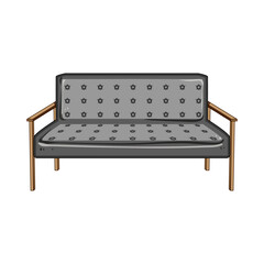 modern couch leather cartoon vector illustration