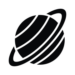Well designed glyph icon of ringed saturn planet © CreativeStudio