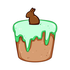 pastel easter cupcake cartoon vector illustration