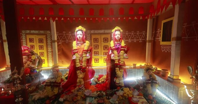 Decoration of Goddess Gauri pujan