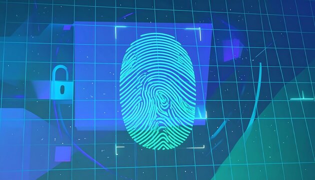 Futuristic fingerprint scan
