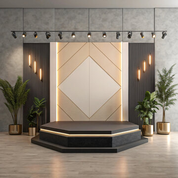 A modern minimalist stage mockup.