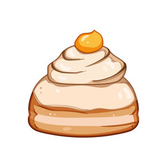 oil hanukkah doughnut cartoon vector illustration