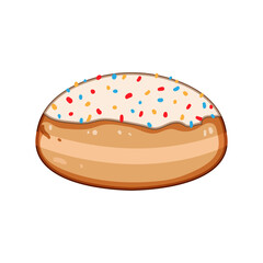 jewish hanukkah doughnut cartoon vector illustration