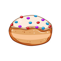 tradition hanukkah doughnut cartoon vector illustration