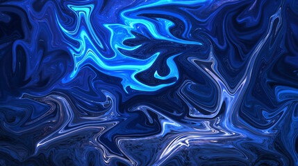 Electric Blue Abstract Fluid Wave with Futuristic Energy Flow