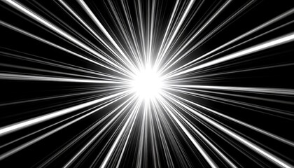 Radiant white lines burst from a central point