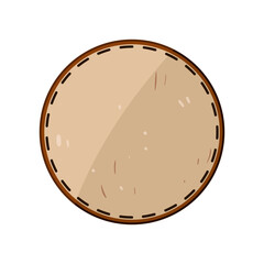 embossed leather patch cartoon vector illustration