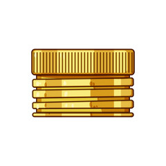 gasket metall bottle cap cartoon vector illustration