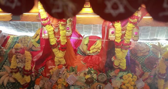 Decoration of Goddess Gauri pujan