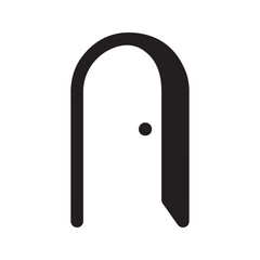 Open door icon. Minimalist arched doorway logo. Simple vector symbol for entrance, opportunity, or new beginnings