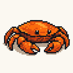 Fototapeta premium Charming pixel art crab bringing playful ocean vibes to your creative projects