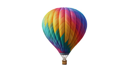 Fototapeta premium Colorful Hot Air Balloon Isolated on Black Background Adventure Travel Flight Freedom