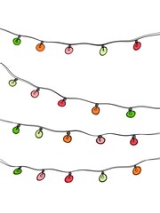 Festive String Lights Overlay, Printable Art

