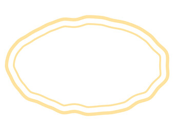 黄色いラフな楕円のフレーム