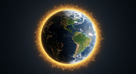 Fototapeta premium The Earth breathing freely again, surrounded by light and nature, symbolizing healing from carbon reduction