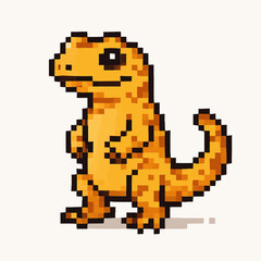 Fototapeta premium Charming pixel art dinosaur illustration perfect for children's books, games, and playful design