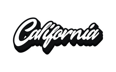 California hand lettering design calligraphy vector, California text vector trendy typography design
