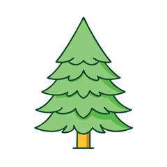 Illustration of green christmas tree evergreen pine tree holiday season vector graphic design