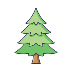 Illustration of a green christmas tree drawing for christmas holiday season vector graphic design