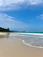 tropical beach with blue sky