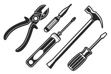 Naklejka premium set of tools vector
