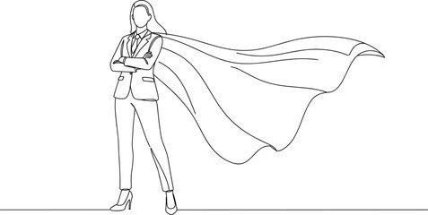 Businesswoman, superhero, cape, confident, strong, leader, suit, heels, power, pose, success, empowerment