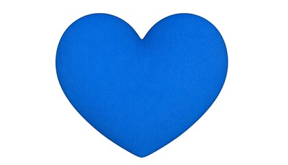 A vibrant blue heart shape
