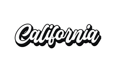 California hand lettering design calligraphy vector, California text vector trendy typography design