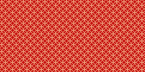 Chinese seamless pattern traditional style collection or japanese poster oriental geometric festive ornament for lunar Chinese new year decoration in Red and golden abstract asian  Vintage  background