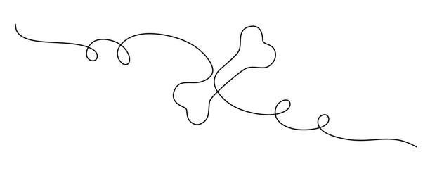 continuous line art of an isolated bone with a white background. world osteoporosis day.