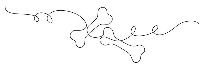 continuous line art of an isolated bone with a white background. world osteoporosis day.