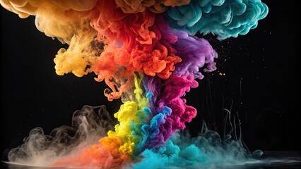 Fototapeta premium modern detailed professional high quality Vibrant Clouds of Colorful Ink or Paint