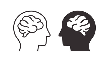 Brain activity icons. Symbol of mental processes. Vector illustration.