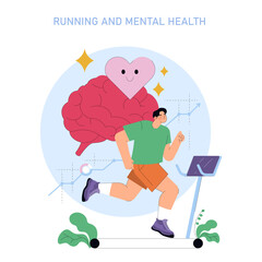 World Running Day. Flat Vector Illustration