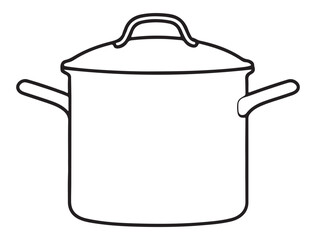 medium saucepan with a handle and lid in silhouette