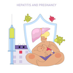 Breastfeeding and Hepatitis Protection Illustration