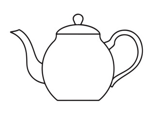 silhouette of a classic teapot with a curved spout and lid